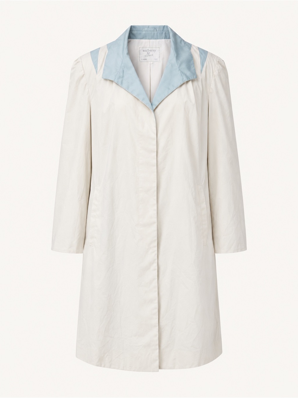 Vintage Mulberry Street Trench Coat Cream Blue Accent Large